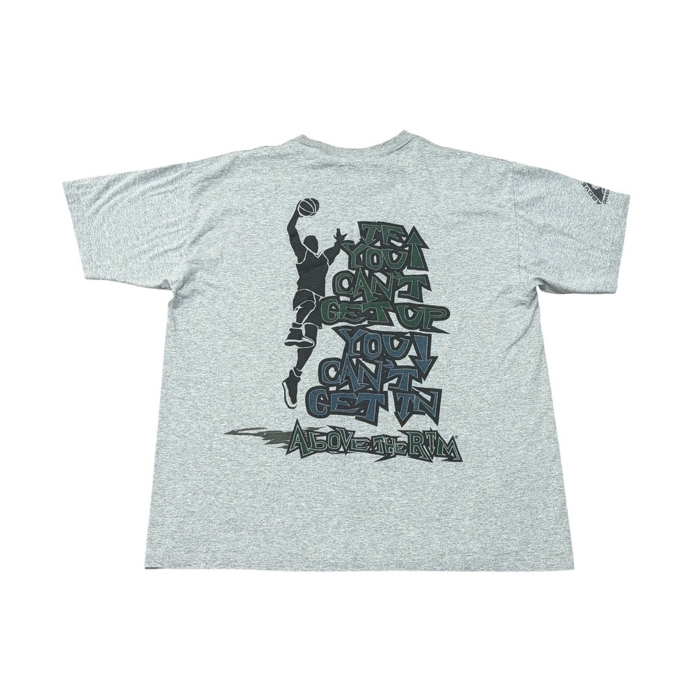 Vintage Y2K Reebok Above The Rim Mens Basketball Tshirt XL Gray Club Vertic